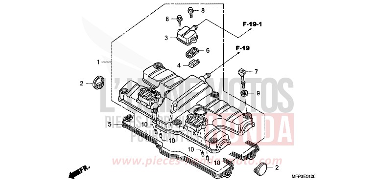 COUVERCLE DE CULASSE for CB1300 Super Bold'or PEARL SUNBEAM WHITE (NHA66KF) from 2009